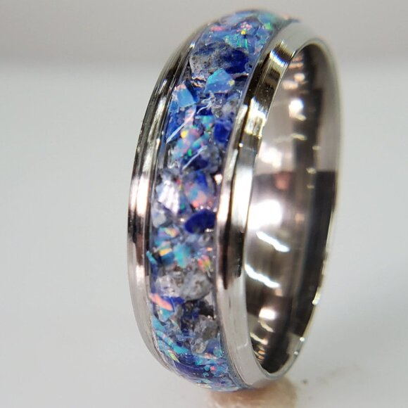 Lapis Lazuli & Blue Opal Ring - Picture 2 of 6